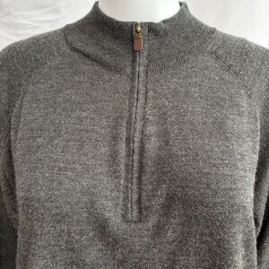 Orvis Charcoal Gray Merino Wool Quarter-Zip Sweater – Size Large